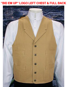 BID EM UP Houston Metro Go Texan Mens Cotton Canvas Vest HMCVBID