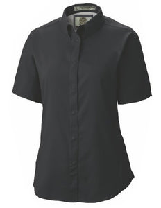 Scholarship Ladies Lightweight Microfiber Vented Back Short Sleeve Shirt SATHLSS