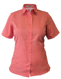 Swine Auction Ladies Short Sleeve Lightweight Microfiber Vented Back Shirt SWGGSSL